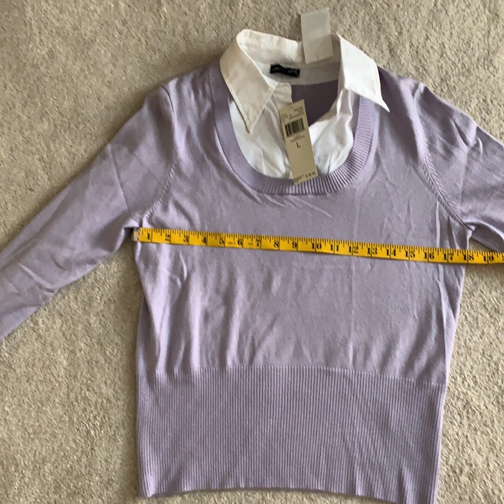Carolyn Taylor button up/sweater layered look top - Picture 4 of 8